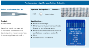Aiguilles Piqueuse (x10) 134 R - Schmetz