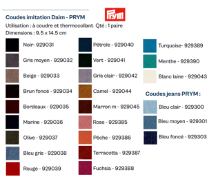Coudes/renforts imitation daim 9.5cm x 14.5cm - PRYM